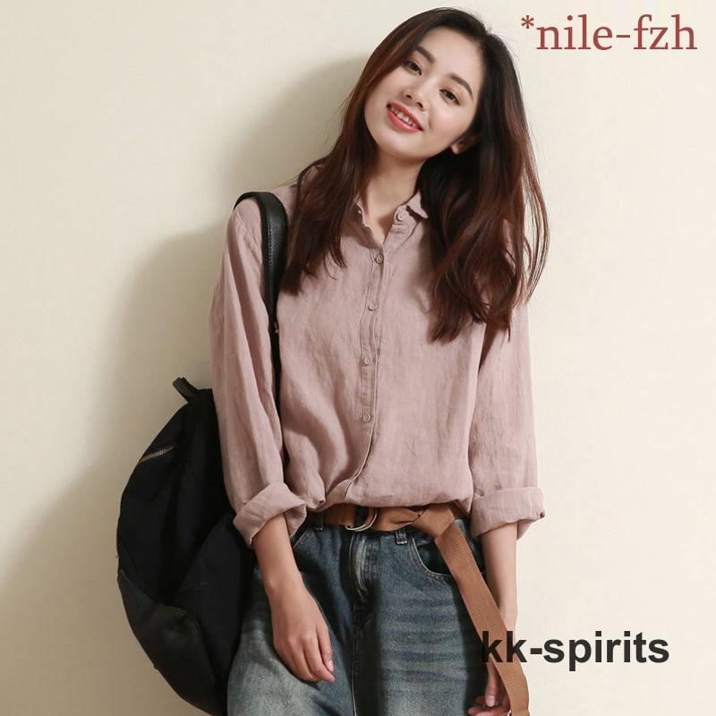 ブラウス レディース リネン 通学 通勤 OL 春夏秋 カジュアルシャツ 綿麻 秋服 春服 秋コーデ tシャツ きれいめ 長袖 30代 50代 40代