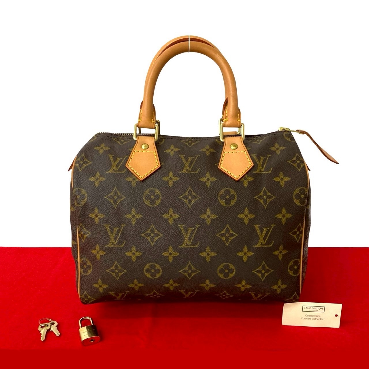 ヴィンテージ スピーディ 25 モノグラムハンドバッグ レザー PVC ブラウン 38099