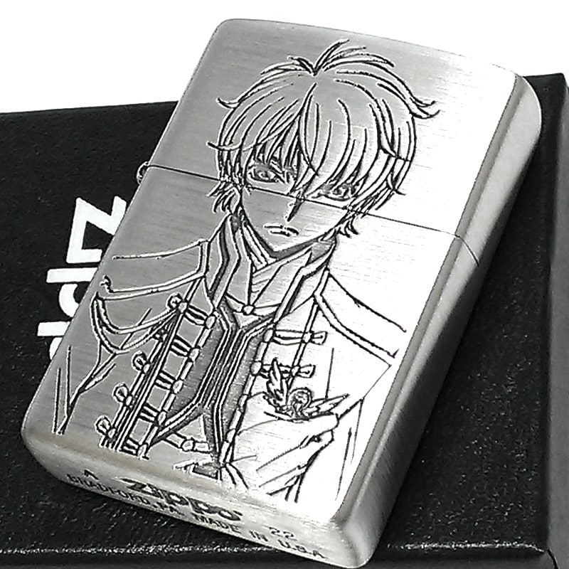 ZIPPO アニメ コードギアス 反逆のルルーシュ スザク シルバー ジッポ ライター 銀 両面加工 彫刻 色差し かっこいい キャラクター メンズ ギフト プレゼント