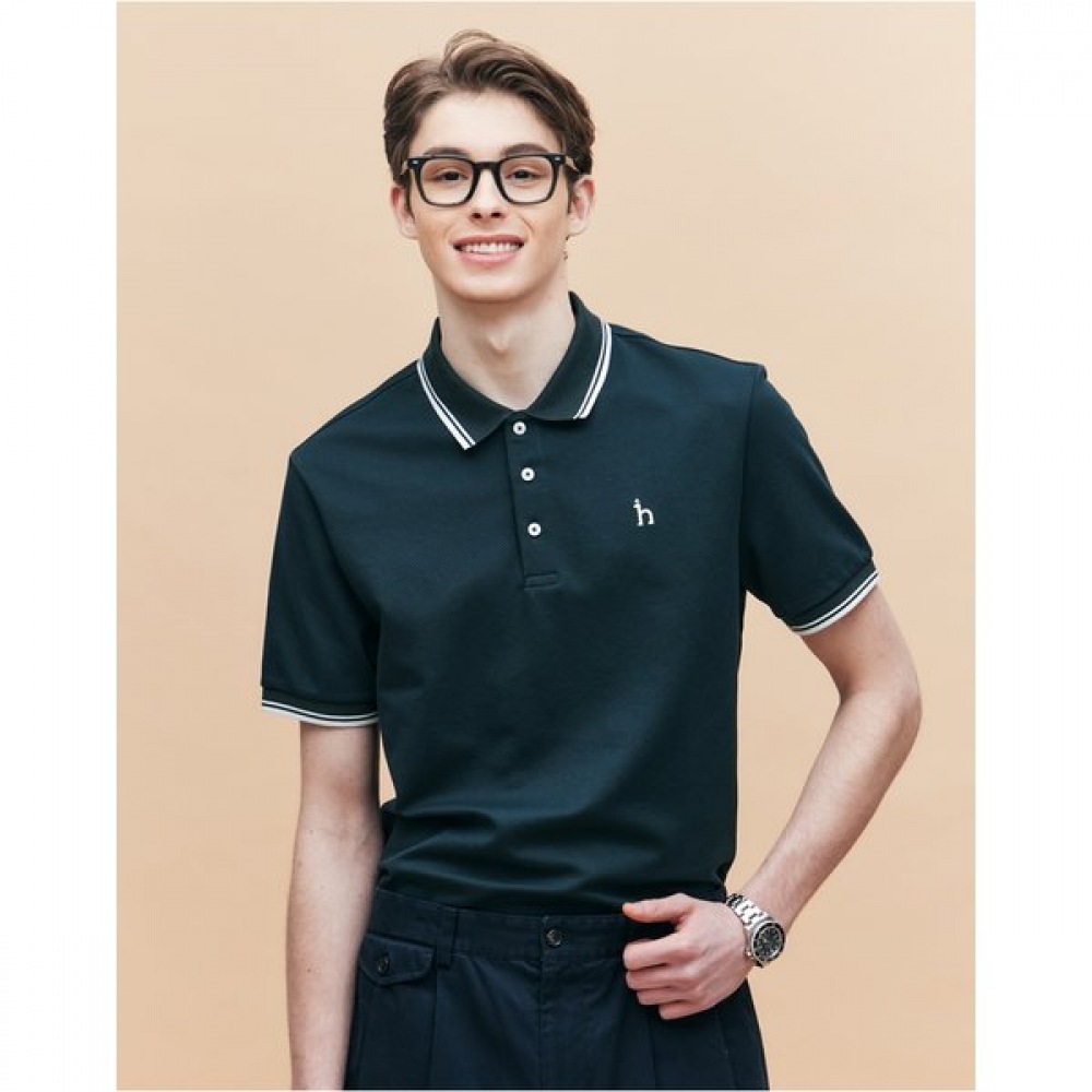 [25SS] [エアリーツイル] グリーンダブルチップカラーカラーカラーTシャツ HZTS5B437E3