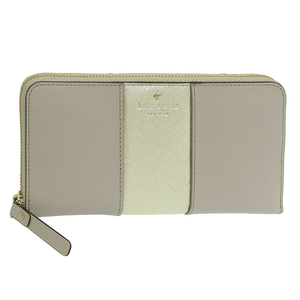 ケイトスペード ニューヨーク 長財布 レディース kate spade new york ベージュ×ゴールド アウトレット pwru4529-255