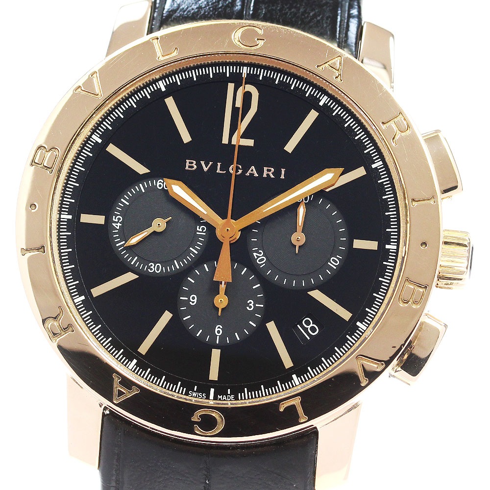 ブルガリ BVLGARI BBP41GCH ブルガリブルガリ クロノグラフ 自動巻き メンズ 保証書付き_837282【中古】