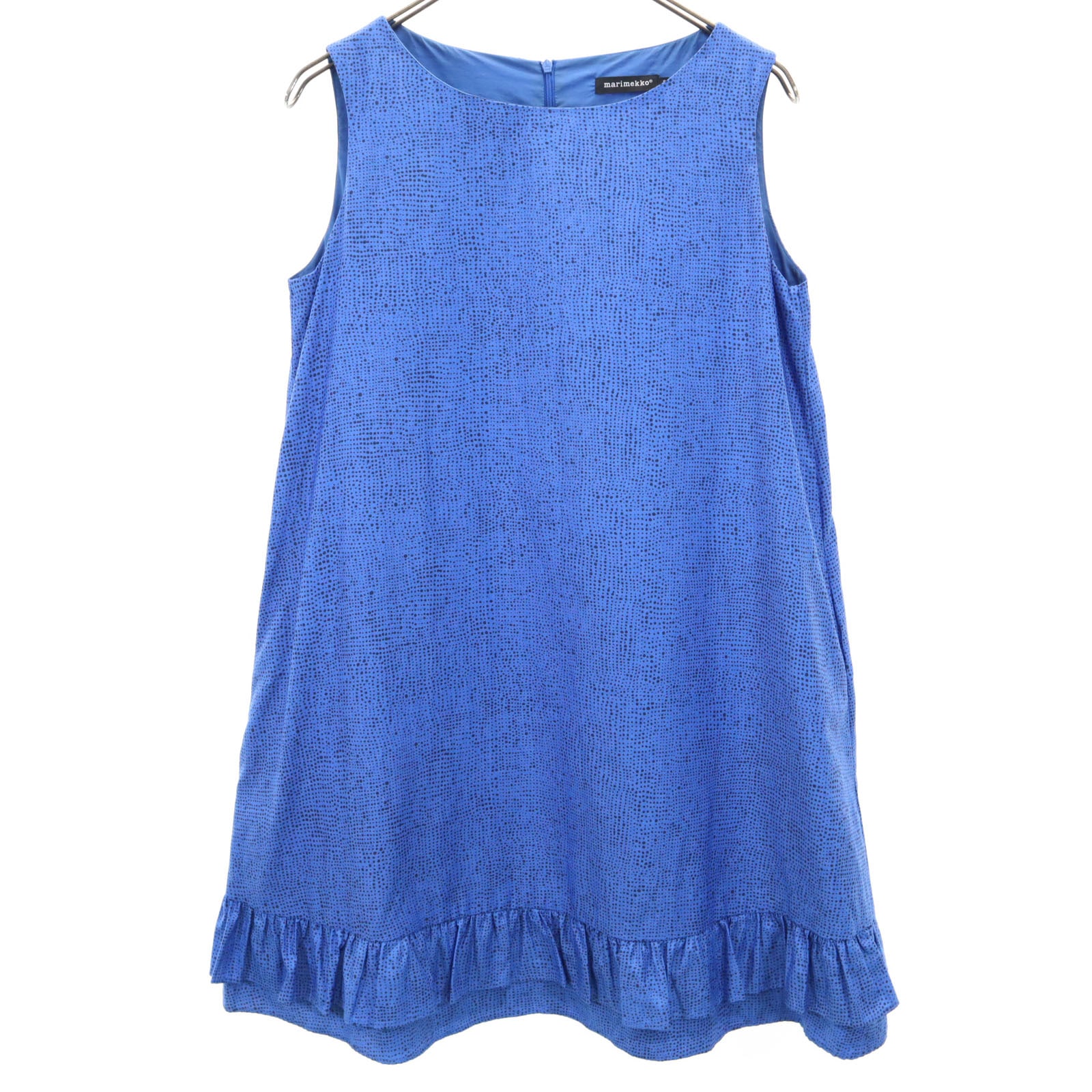 ノースリーブ 膝丈ワンピース 36 ブルー レディース