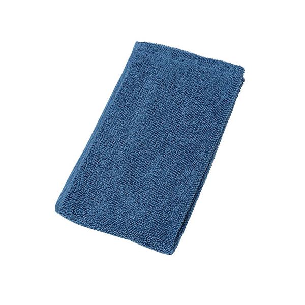 [まとめ]楠橋紋織 くすばしタオル ドラム式洗濯機対応 抗菌/防臭 ポワン小粒 スマートフェイスタオル ブルー 1-68490-31-B[x5セット]