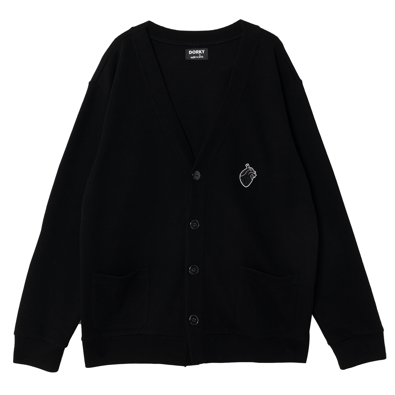 SMALL HEART CARDIGAN BLACK 7,820円