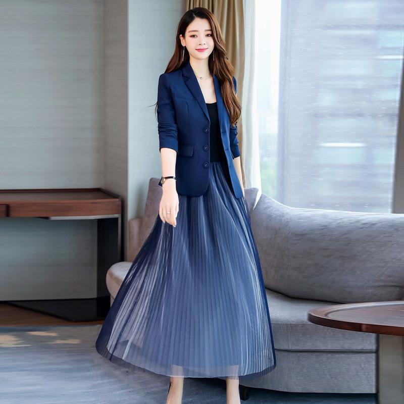 スーツレディースワンピーススーツママスーツテーラードジャケットプリツ2点セッ着痩せフォーマルOL入園式卒園式高級感通勤