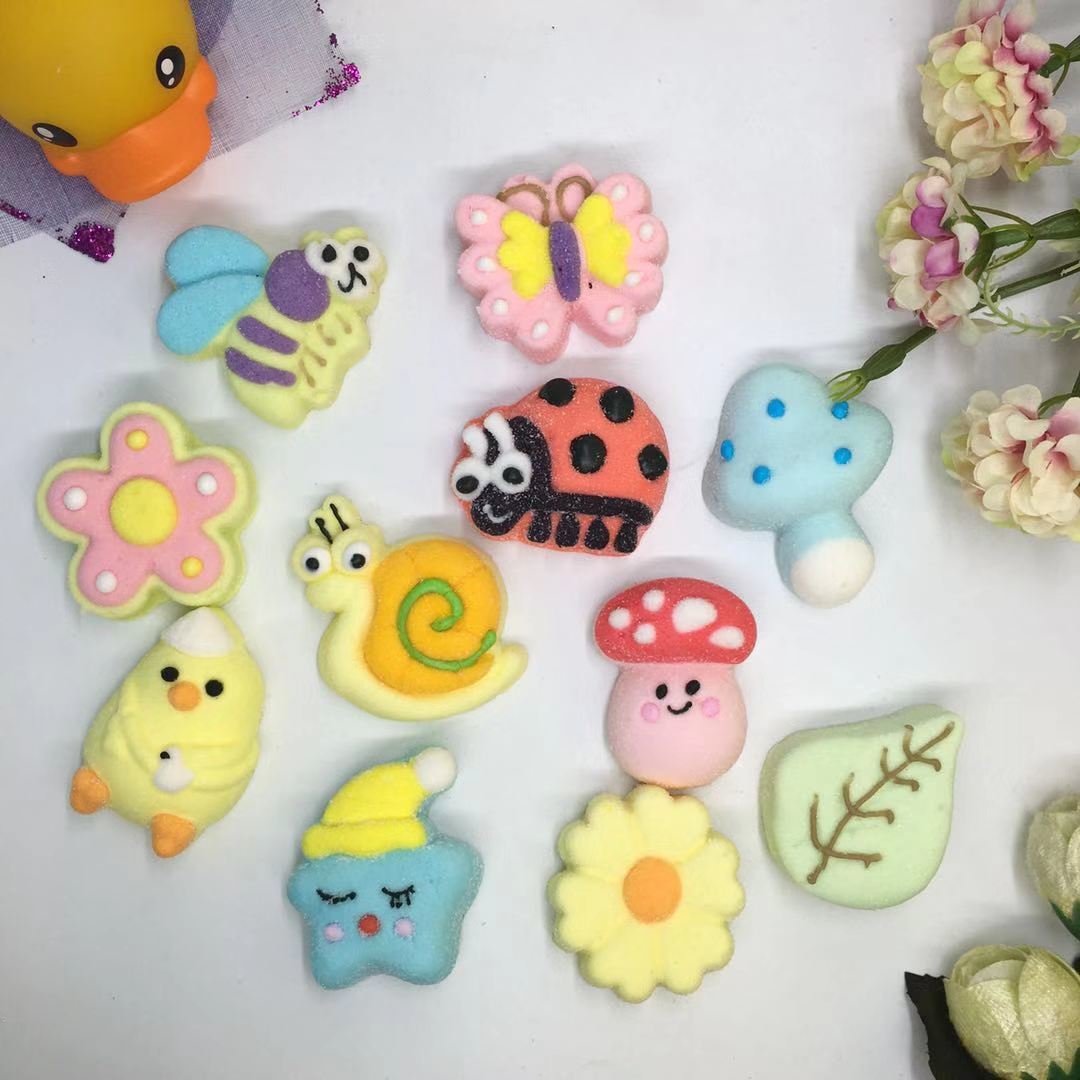 100/300Pcs 500g漫画動物花蝶蜂立体わたあめ楽しくてかわいい子供用スナック菓子和菓子