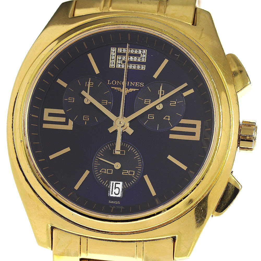 ロンジン LONGINES L3.633.2 ルンゴマーレ クロノグラフ クォーツ メンズ _761797【中古】