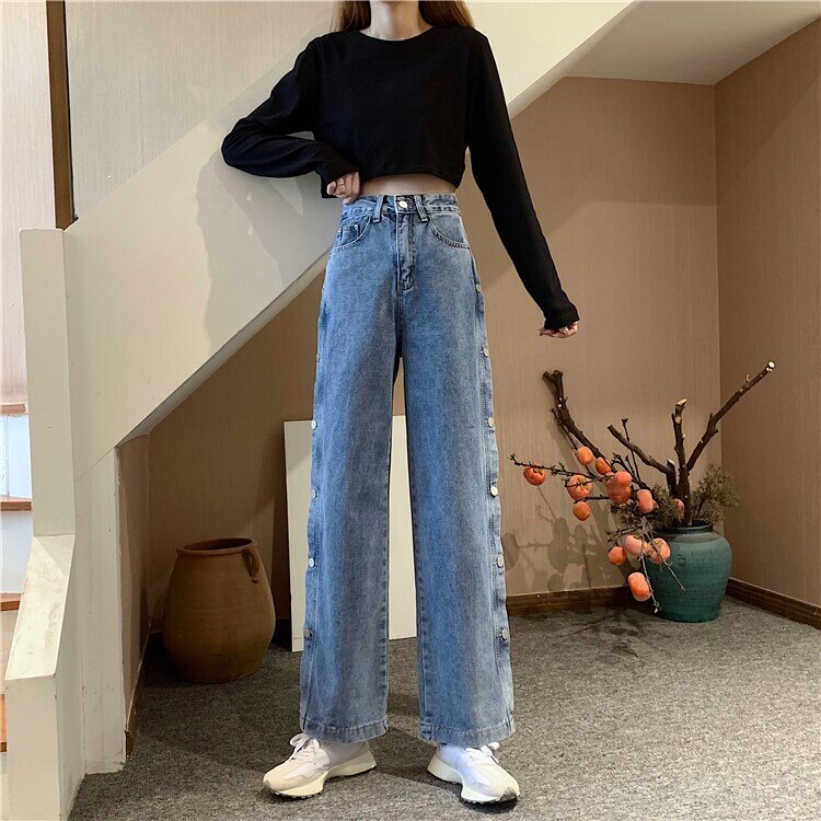 ボトムス 春夏 かわいい レディース ストレートパンツ デニムパンツ ワイドパンツ ロング丈 マキシ マキシ丈 9分丈 アンクル丈 無地 ハイウエスト 黒 ブラック 青 ブルー 大人カラー かわいい