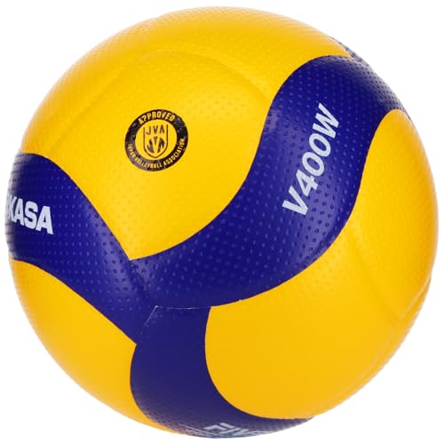 (MIKASA) バレーボール 4号 日本バレーボール協会検定球 中学生・婦人用 イエロー/ブルー V400W 推奨内圧0.3(kgf/)