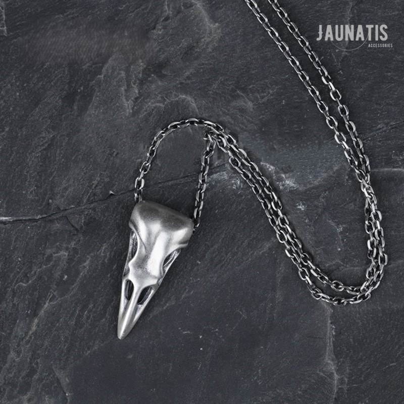 ペンダントトップ シルバー S925 ペンダント ネックレス メンズ レディース ユニセックス バード 鳥 髑髏 スカル ヴィンテージ風 個性派 ユニーク かっこいい シャープ おしゃれ