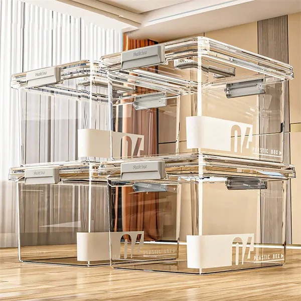 透明収納ボックス お菓子・おもちゃ収納 リビング収納 整理整頓 厚手プラスチック収納ケース 小物収納