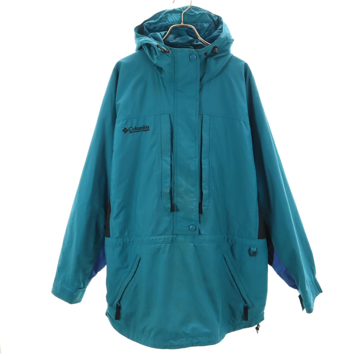 90s オールド 長袖 アノラックパーカー 3L ブルー レディース 古着