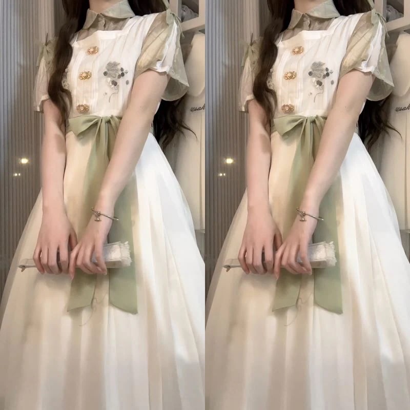 正規品デザイン青提詞新韓国cos要素ワンピース半袖シャツセット夏