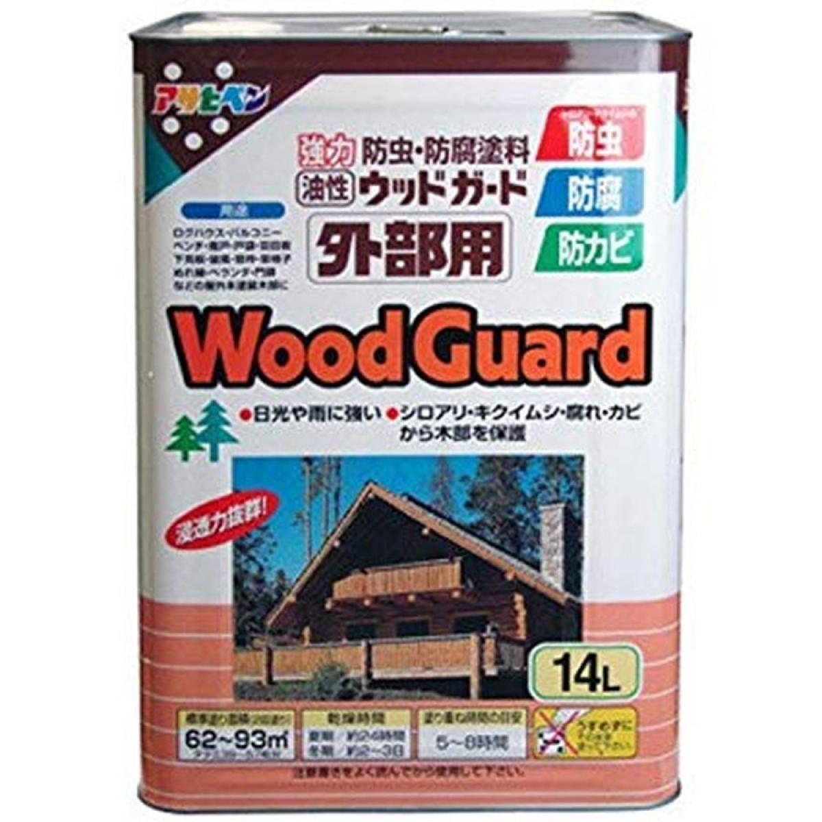 アサヒペンウッドガード外部用１４Lダークオーク