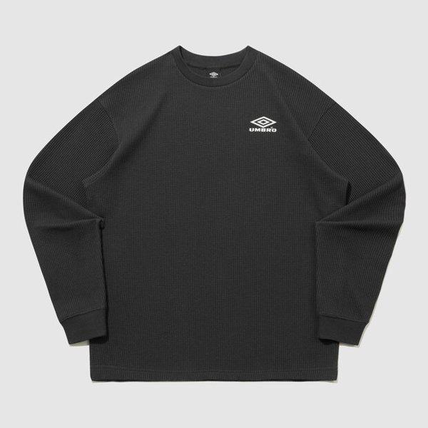ヘリテージレタリングワッフル長袖Tシャツ DARK CHARCOAL UR121CRL21 DCH0