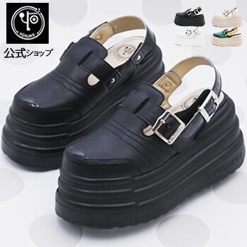 ヨースケ YOSUKE 厚底スニーカー レディース 厚底サンダル カバートゥ バックベルト クロッグ サボサンダル 9.5cmソール 公式SHOP特典キズ補修液付