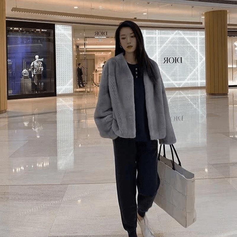 2024年秋冬新作 イミテーションミンクファーコート レディース ショートコート カーディガン おしゃれ 若い スリムスタイル 5,226円