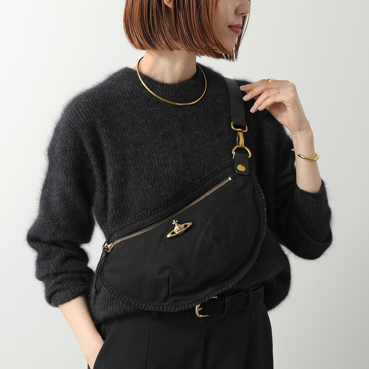 Vivienne Westwood ヴィヴィアンウエストウッド ボディバッグ CITY BUMBAG 43070034U W01CJ レディース クロスボディ コットンキャンバス
