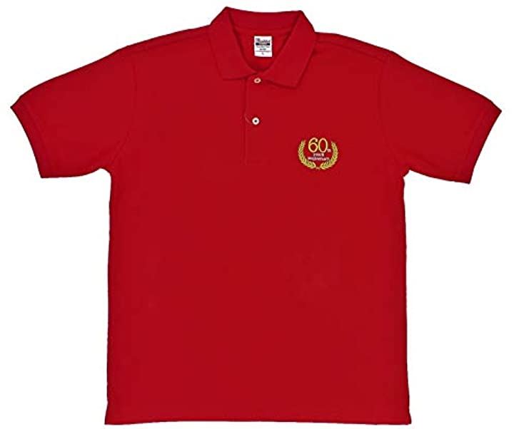 還暦祝い 男性 ポロシャツ 赤 プレゼント ゴルフウェア 誕生日祝い(レッド, LL)