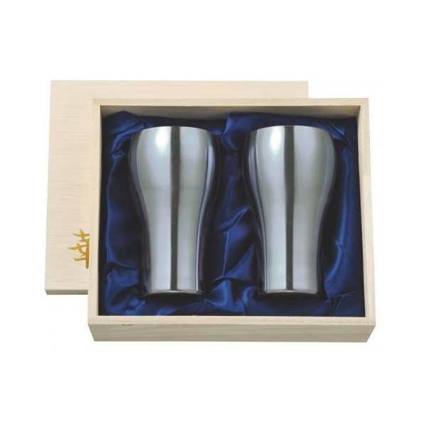 田辺金具 華 タンブラー 300ml 艶消し桐箱2ヶセット