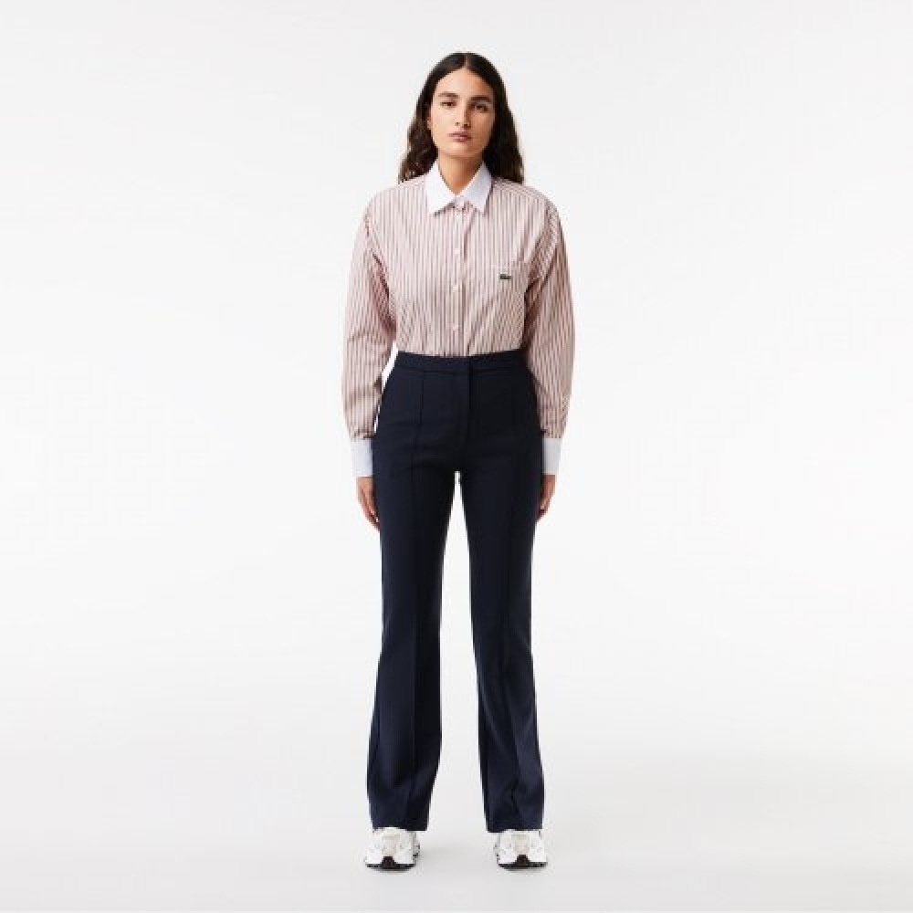 LACOSTE レディースフレアフィットスラックス [ダークネイビー]