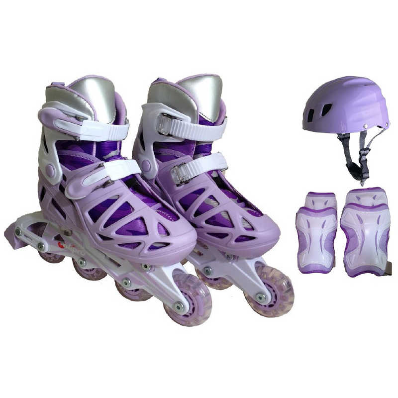 東方興産　ジュニア インラインスケート コンボセット(Sサイズ：18cm～20cmパープル)