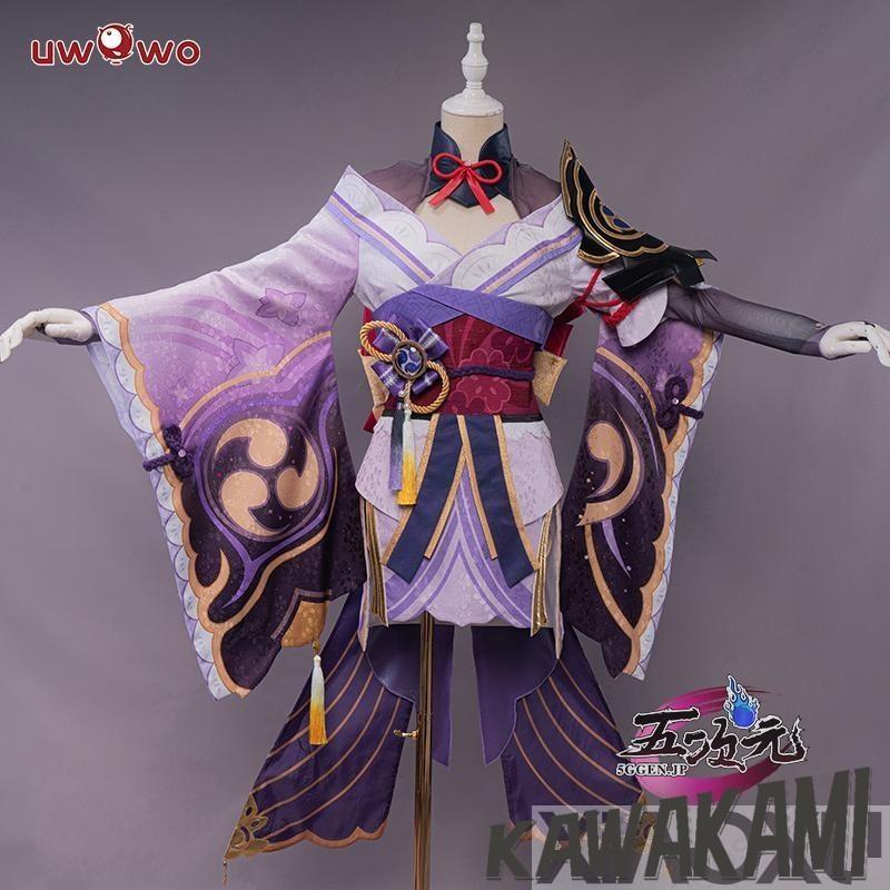 Uwowo　原神　コスプレ　雷電将軍　衣装　ウィッグ　靴　武器　追加可