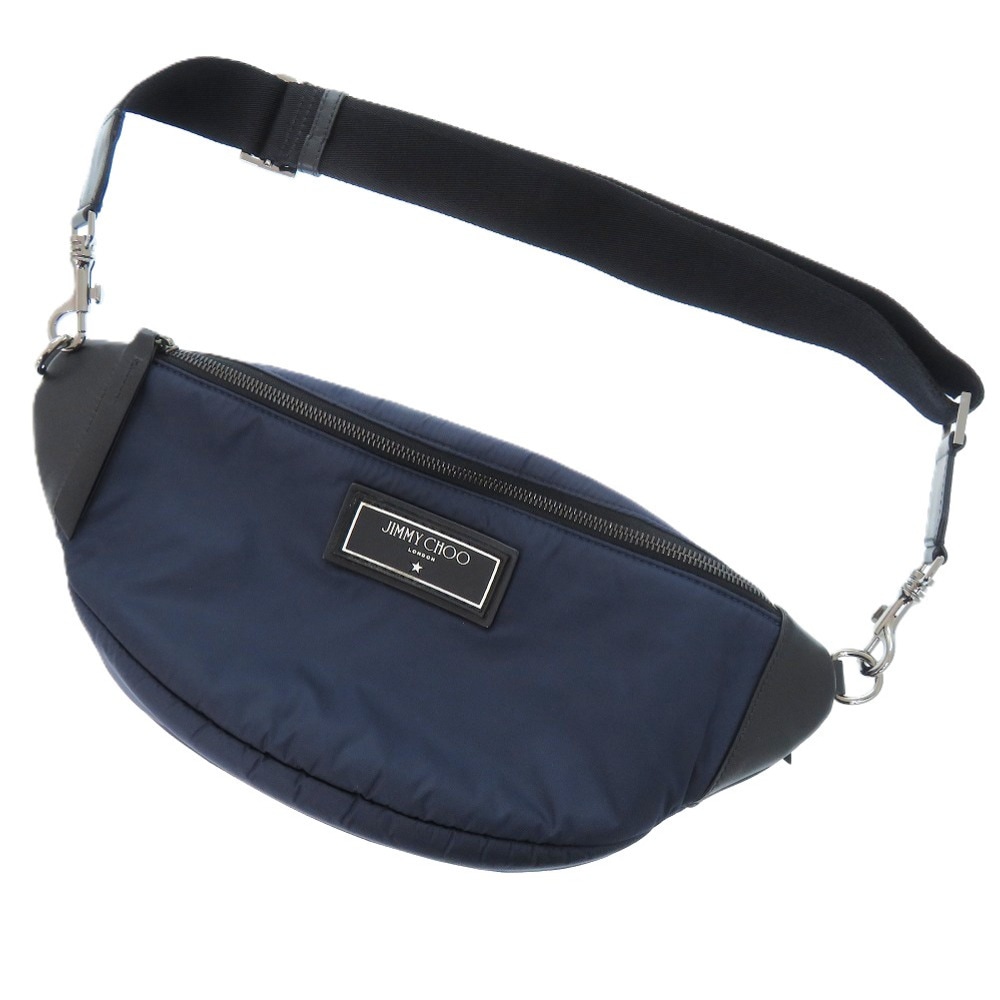 美品 KIRT OUQ 193 ボディバッグ ナイロン/カーフ/ナイロン ネイビー 1297【中古】 メンズ