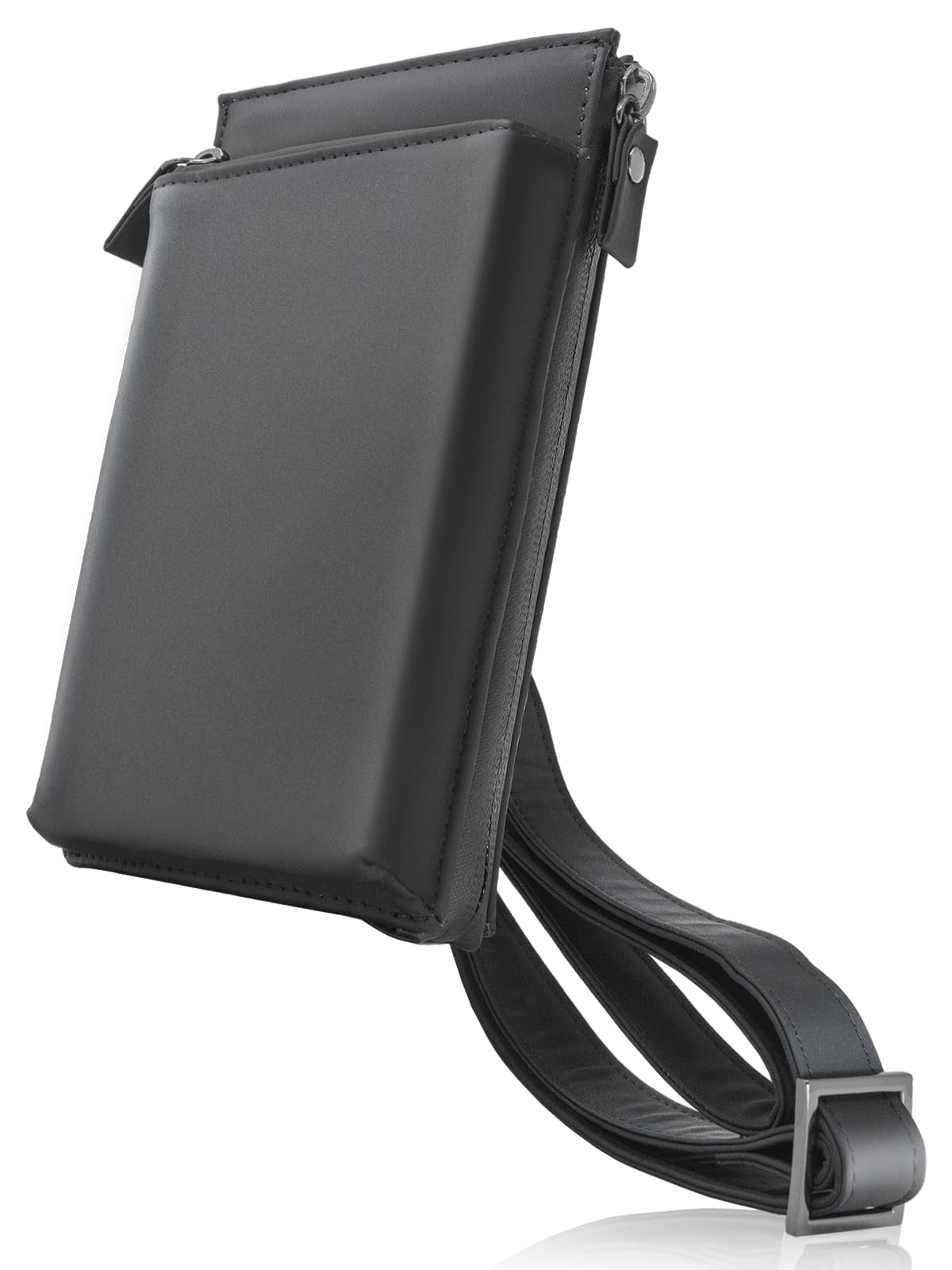 【日経MJ掲載】スマホポーチ メンズ お財布付き 防水ポーチ PUレザー製 『防水試験実施済み』 軽量90g 小型 横11.5cmｘ縦19.5cm スマホ ショルダー ポシェット バッグ サコッシュ