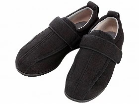 徳武産業 あゆみシューズ 介護靴 外出用 ケアフルIII 9E 黒 両足4Lサイズ 7043