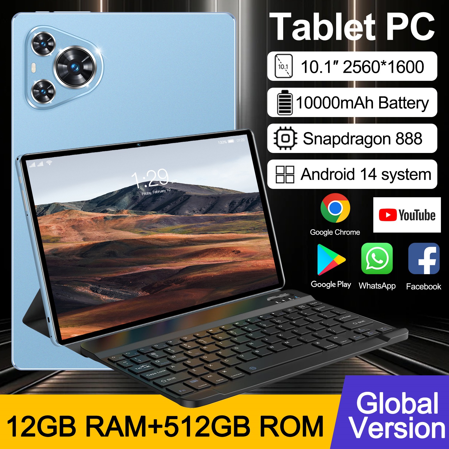 タブレットPC 本体 Pura70 11インチ Android15 2560*1600 12GB+512GB 10000mAh Bluetooth GPS SIMフリー 新