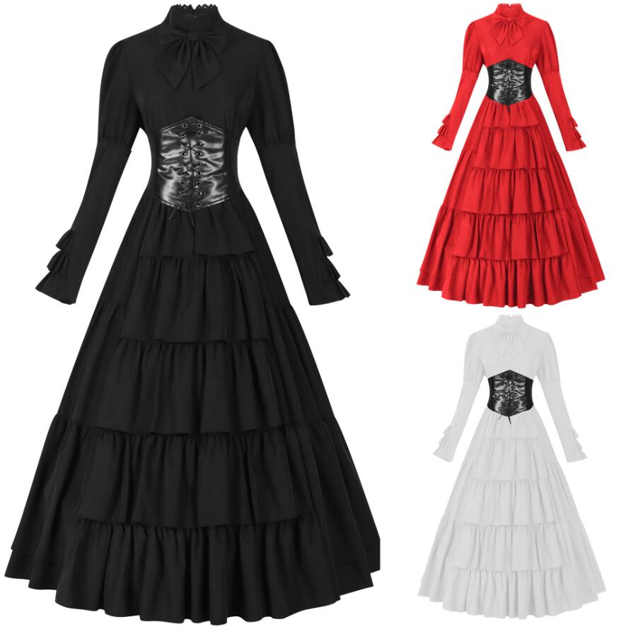 【2025新作入荷】コスプレ ワンピース 大人 ハロウィン 衣装 欧米 中世期 中世衣装 貴族ドレス ヨーロッパ系パーティー イベント ダンス衣装 ロング丈 ティアードスカート フレア ワンピース 長 4,906円