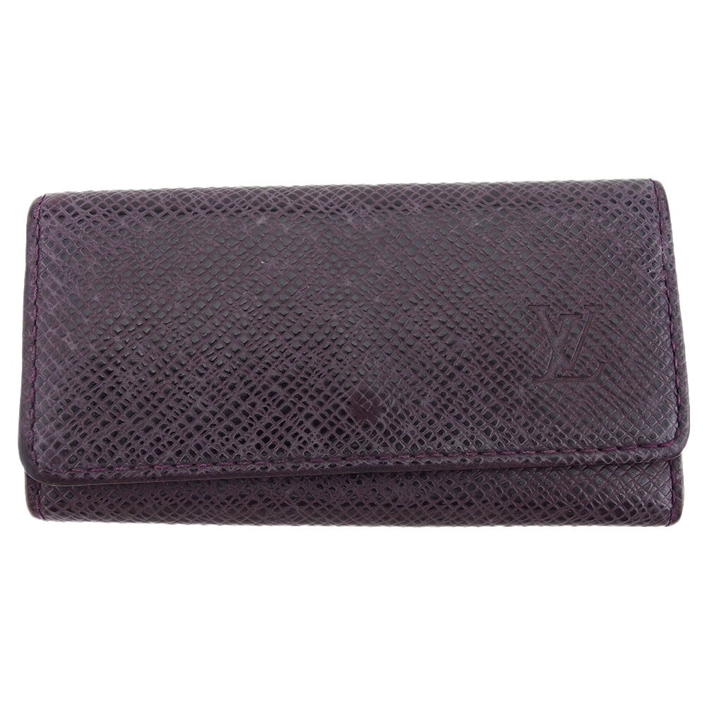 キーケース タイガ ミュルティクレ4 パープル ブラウン レディース 中古