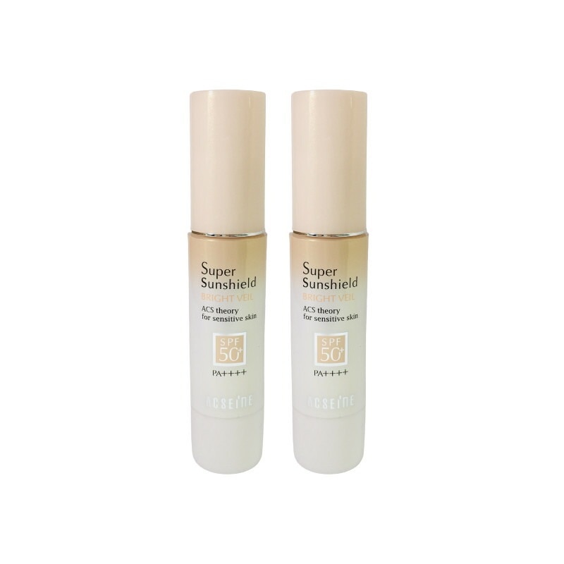 スーパーサンシールド ブライトヴェール 02 クリームベージュ SPF50+PA++++ 22g 2個セット 日焼け止め 化粧下地 UVケア 紫外線対策 低刺激 ノンケミカル ウォータープルーフ