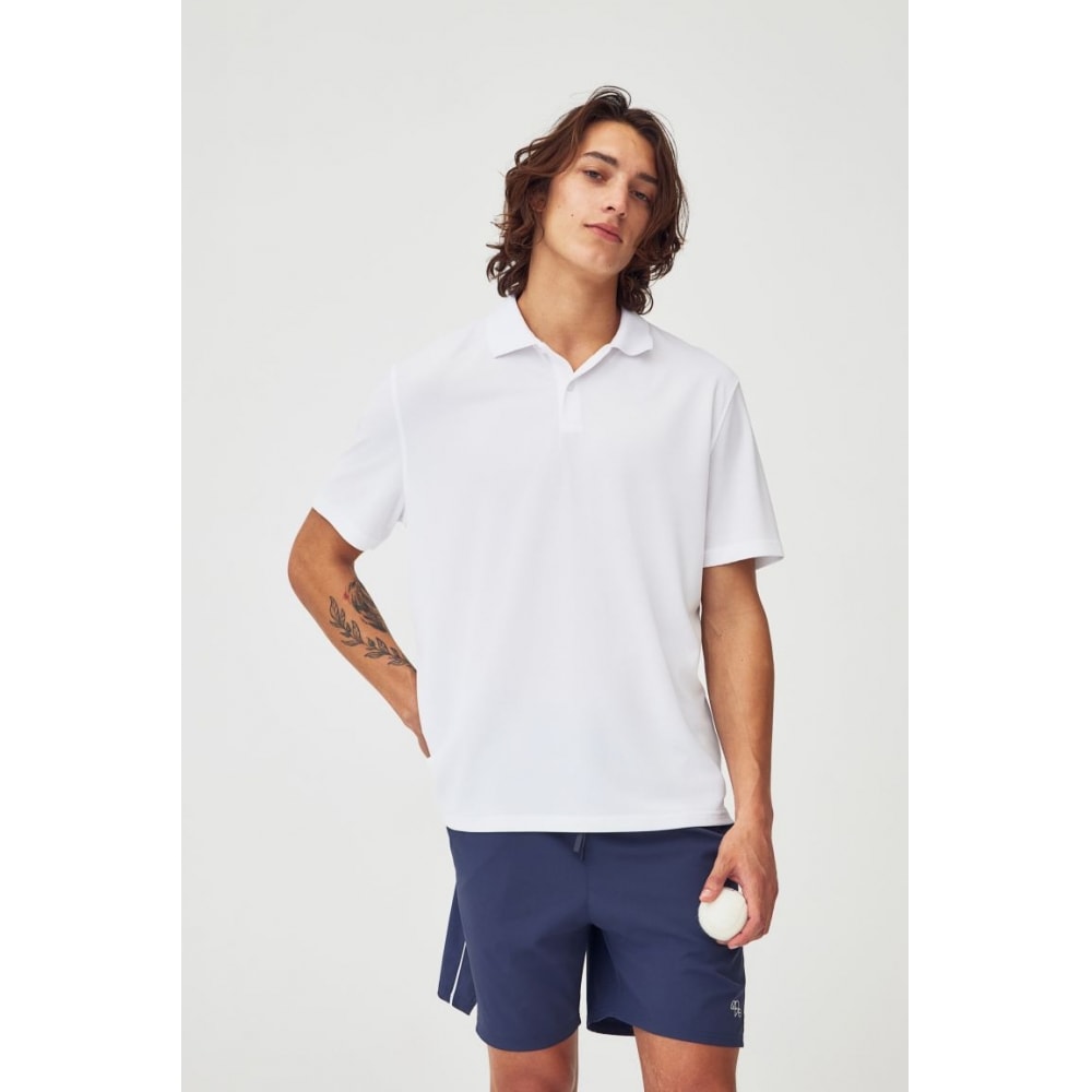 H&M レギュラーフィットピケスポーツトップホワイト