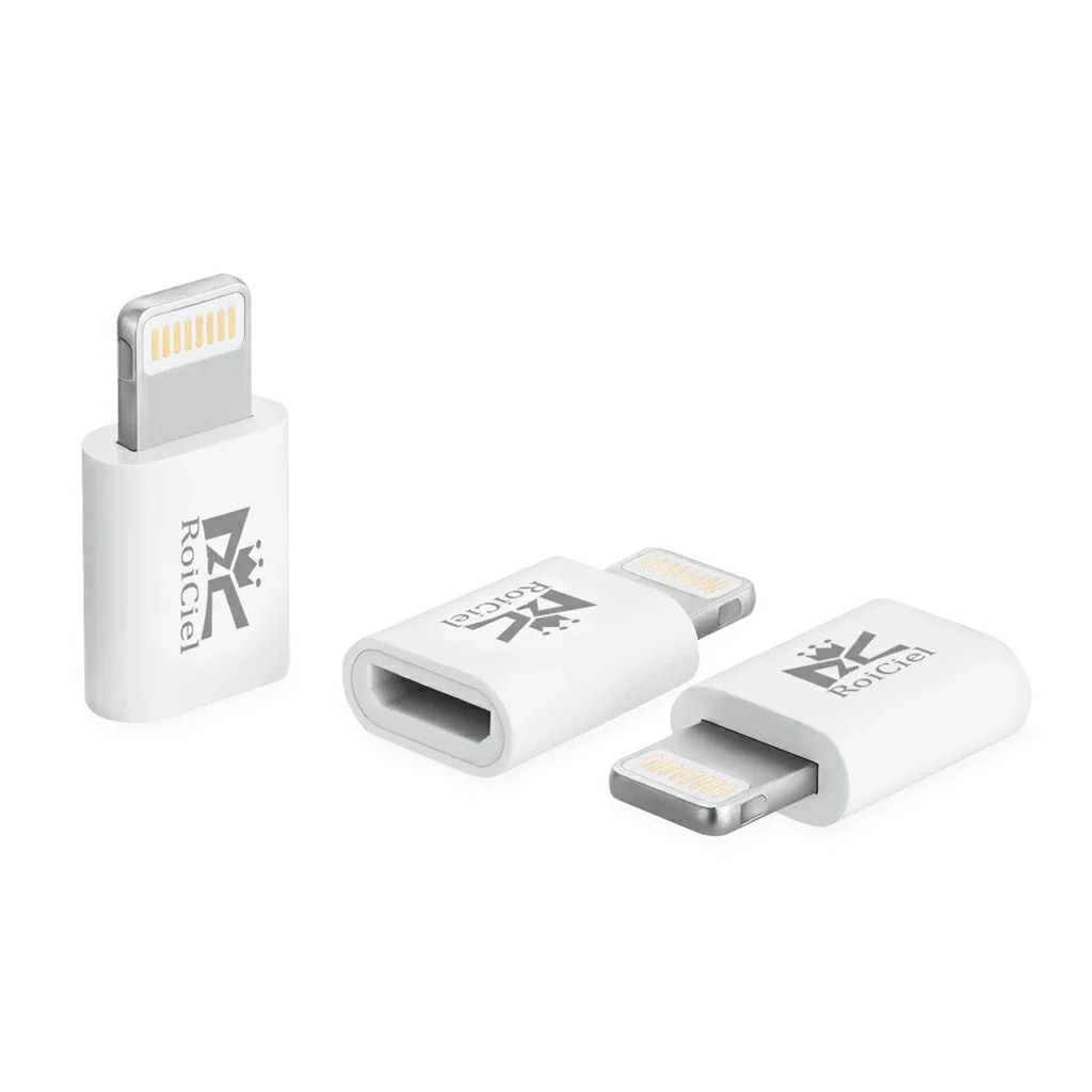 3個セット RoiCiel プレミアムライトニング変換アダプターMicro(Type-b)からLightningへ変換コネクター純正同等品質 マイクロto ライトニング対応急速充電/データ転送
