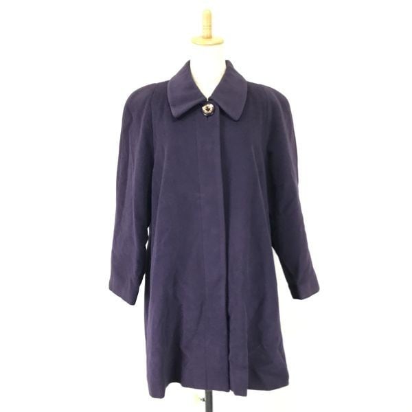 レポルテ/LEPORTE横糸アンゴラ100%ウール/ステンカラーコート/アウター【レディースM/紫/purple】東京スタイル/Coats/Jackets/JumpersmBH379