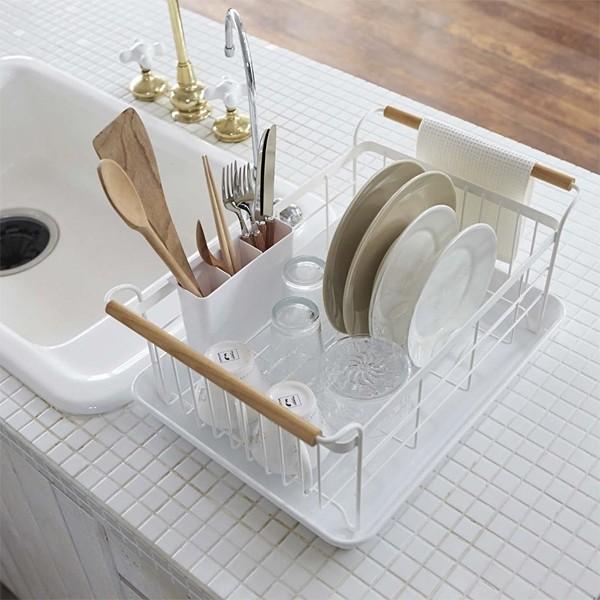 水きりバスケット 北欧 ナチュラル シンプル 水切りカゴ 食器 水きり 皿 まな板 トレイ付き 山崎実業 7,395円