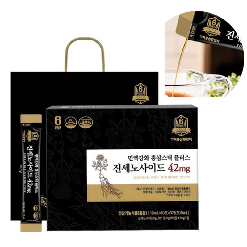 高麗紅参中央会 紅参スティック プラス ジンセノサイド 10ml x 30包