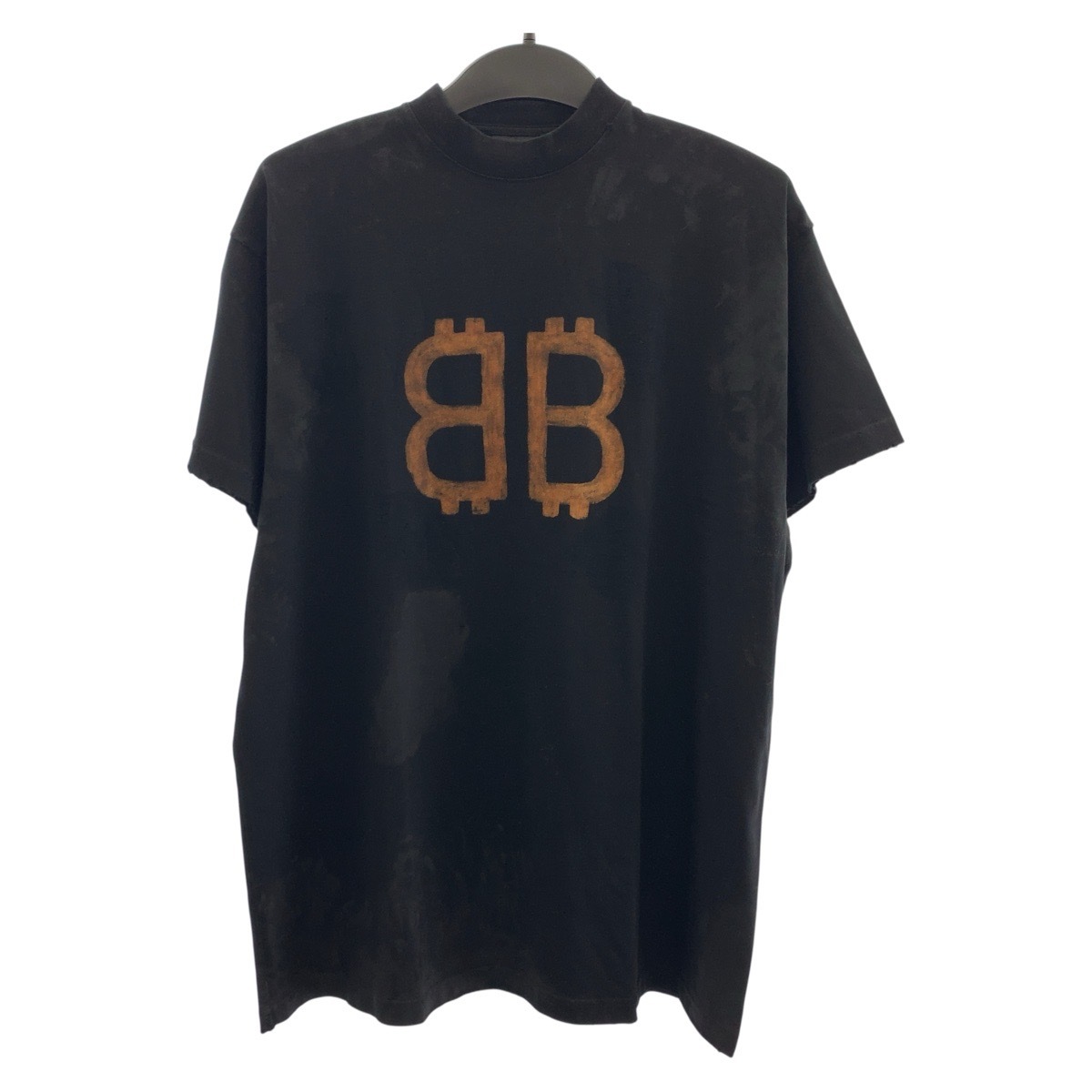 超美品 BBロゴ サイズL ブラック 黒 ブラウン コットン 739028 TOVN8 半袖Tシャツ クルーネック カットソー メンズ 505239