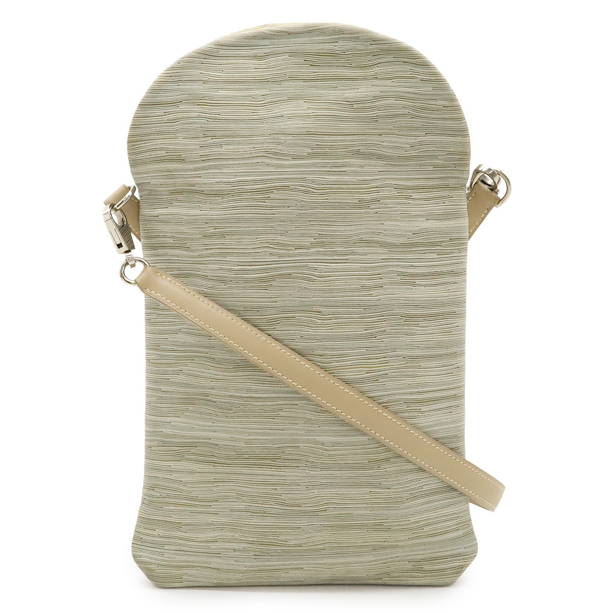 ピロー ヴィブラート ボックスカーフ ショルダーバッグ 斜め掛け ショルダーポーチ ライトグリーン ベージュ マル