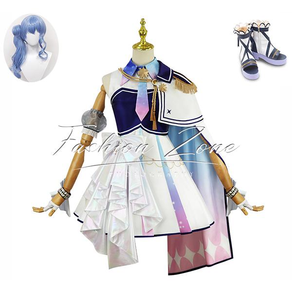 バーチャル VTuber Hololive 風 星街すいせい 個人勢 スキン ライブ 打歌服 コスプレ衣装 ウィッグ 靴 cosplay ハロウィン 演出服 変装
