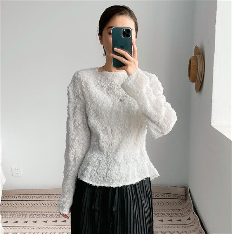 早い者勝ち カットソー ベースシャツ フォールド 上着 Tシャツ 2025春 ゆったりする ラウンドネック トップス 長袖