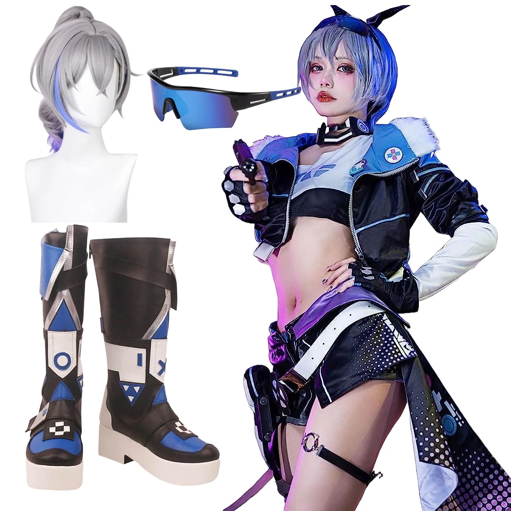 フルセット コスプレ衣装 銀狼 ぎんろう　ウィッグ靴メガネ付き 崩壊：スターレイル イベント パーティー 変装 演出服 クリスマス パーティー