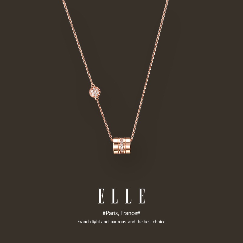 ELLE小蛮腰锁骨无颈保护链简约S5纯银女网红气质饰品