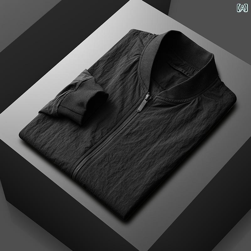 メンズ ファッション ジャケット 春秋 薄手 涼しい トレンド 快適 アウター トップス 野球 ユニフォーム ジャケット