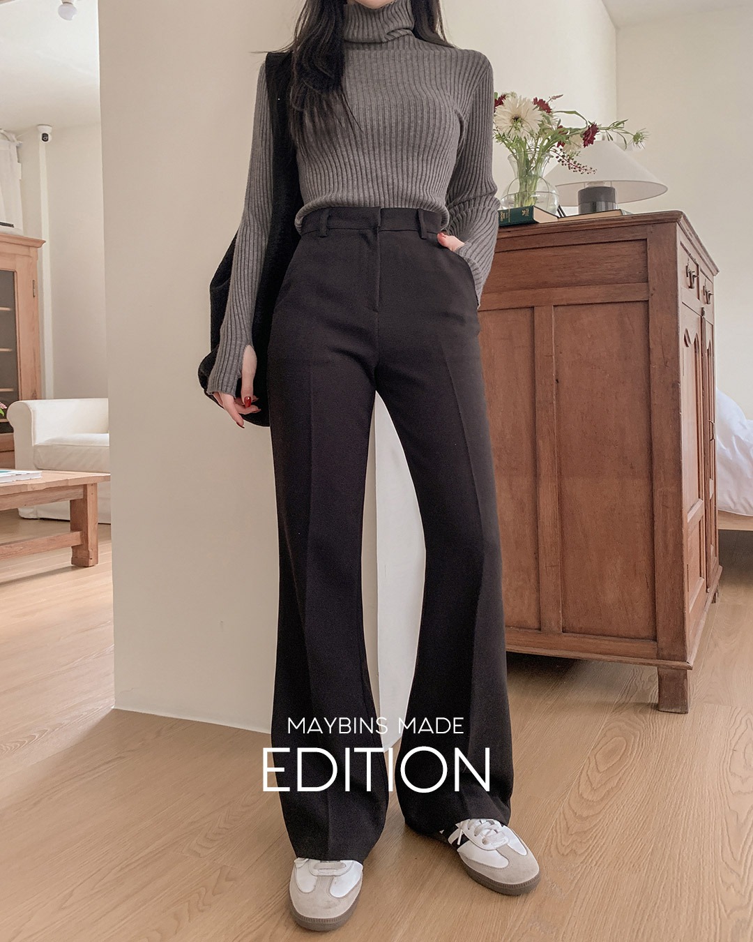 ブーツカットスラックス韓国ファッション レディース