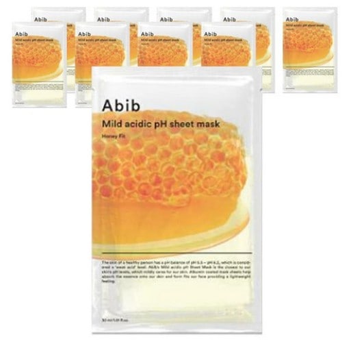 弱酸性 PHシートマスク ハニーフィット 10枚入 (鎮静/弾力/保湿/栄養供給/活力/光彩/しわ防止)
