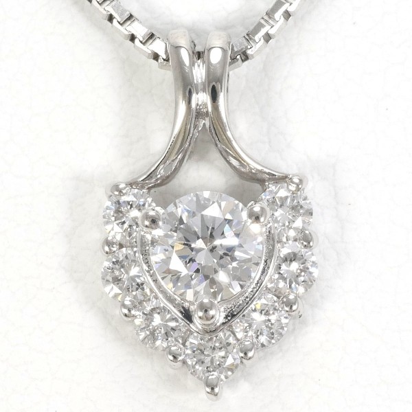 PT900 プラチナ ネックレス ダイヤ 0.325 SI1 0.33 鑑定書 ジュエリー 中古